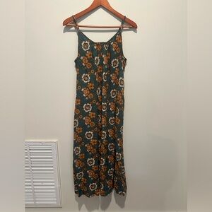 NATURAL LIFE Green Maxi Dress Spaghetti Strap Casual